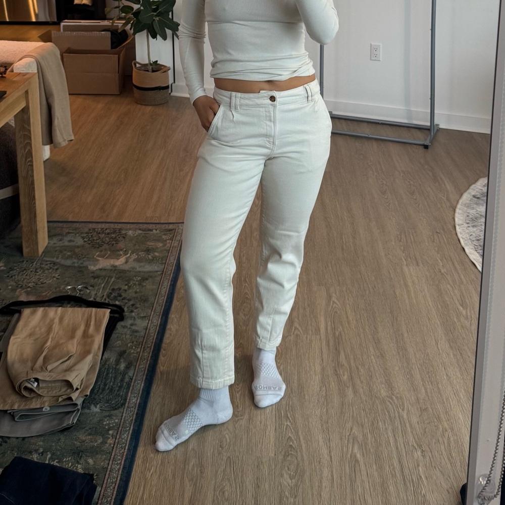 SEZANE manu trousers in mottled ecru